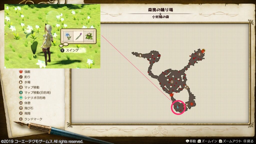 シャボン草の採取場所_森奥の踊り場