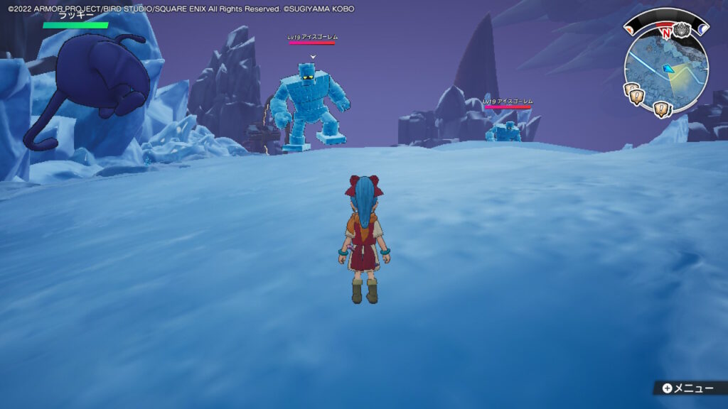 アイスゴーレムの出現場所_デーリア氷雪島のクリスタ湖畔