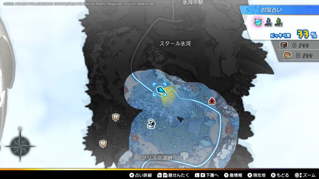 アイスゴーレムの出現場所_デーリア氷雪島のクリスタ湖畔のマップ