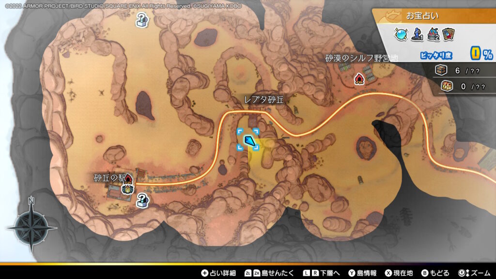 ゴーレムの出現場所_レプタ砂丘のマップ