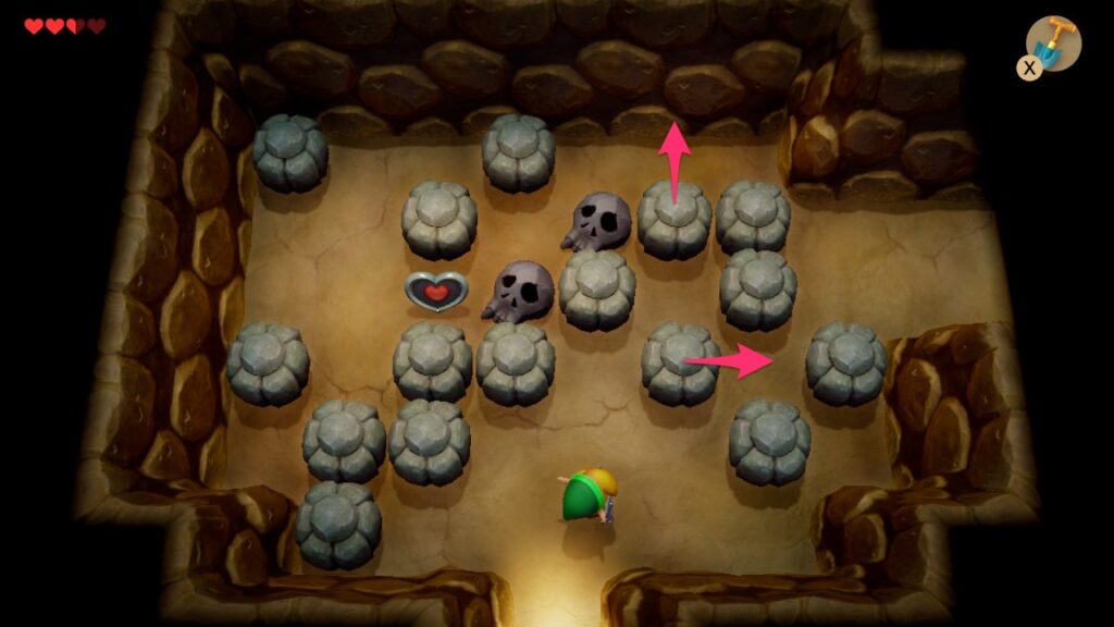 ふしぎの森の洞窟（中央）のマップ2のハートのかけらの取り方