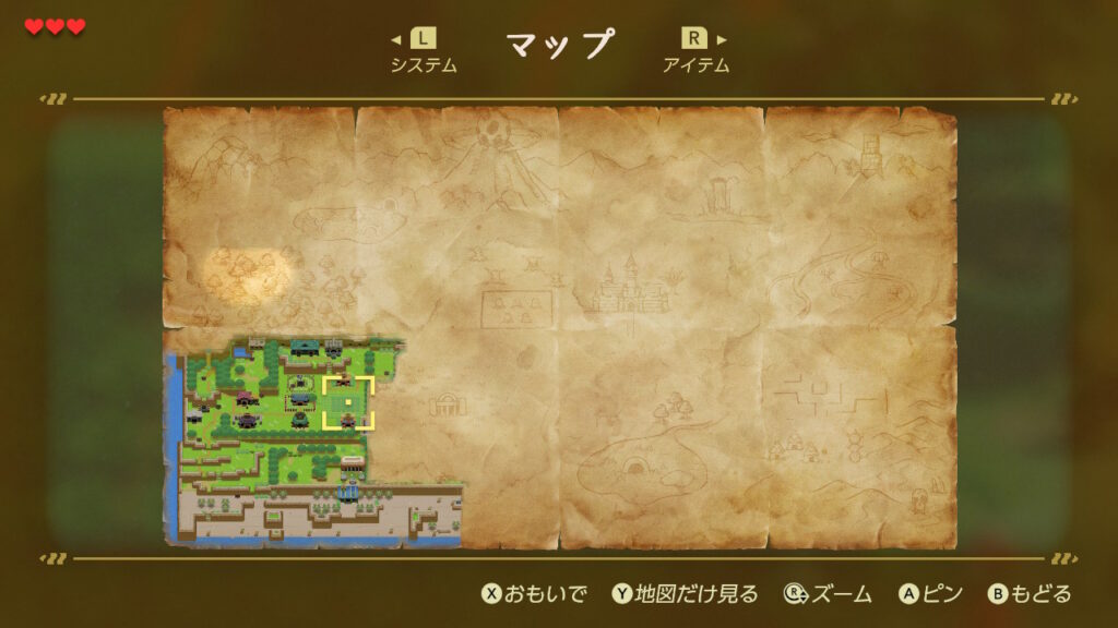 ヒミツの貝がら1の場所（マップ）