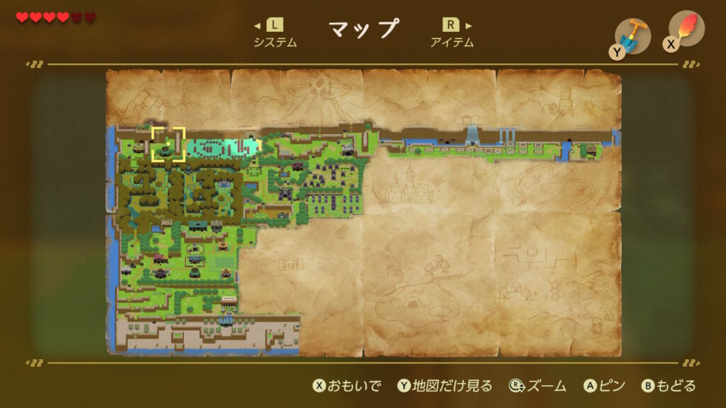 ヒミツの貝がら8の入手場所（マップ）1