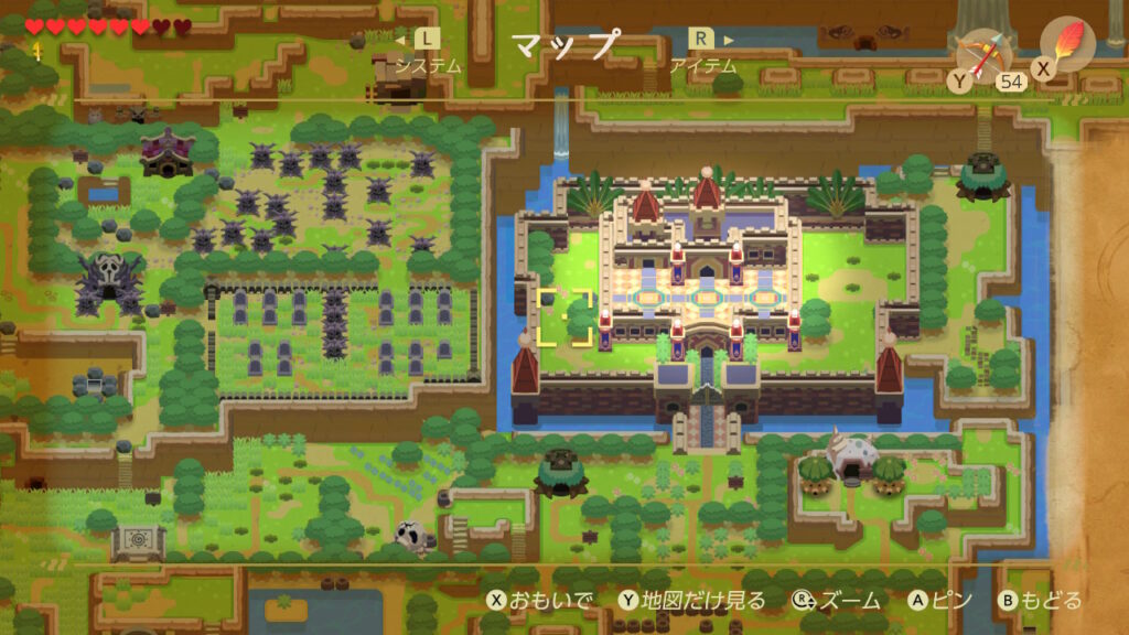 中庭（西）の黄金の葉っぱの入手場所（マップ）