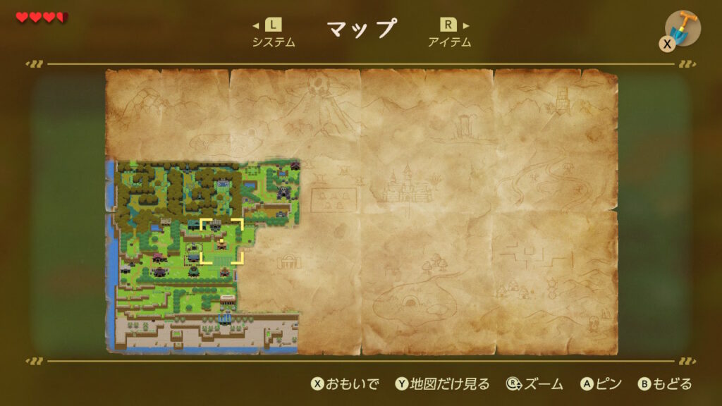 弓矢の入手場所（マップ）